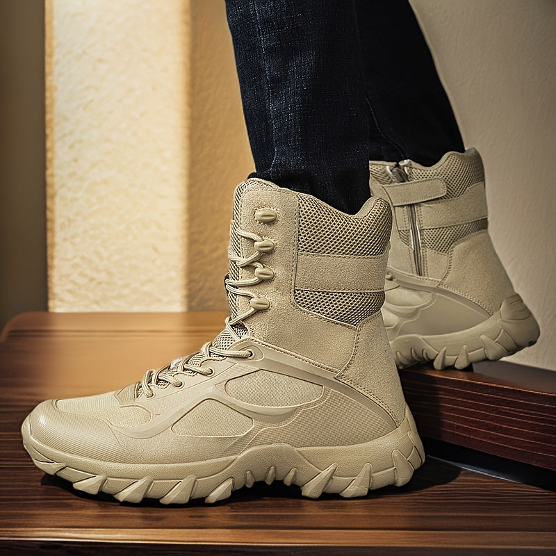 Hamma mavsumlar uchun nafas oladigan, mustahkam erkaklar uchun yuqori bo'yli piyoda yurish botinkalari, suv o'tkazmaydigan kauchukdan.