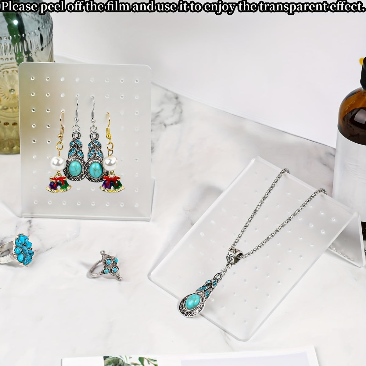 Organizador de pendientes de acrílico con 72 agujeros, caja compacta de almacenamiento de joyas