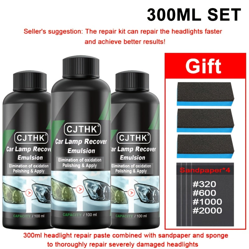 Car Headlight Polish Scratch Remover Kit for Headlight Restoration and Maintenance