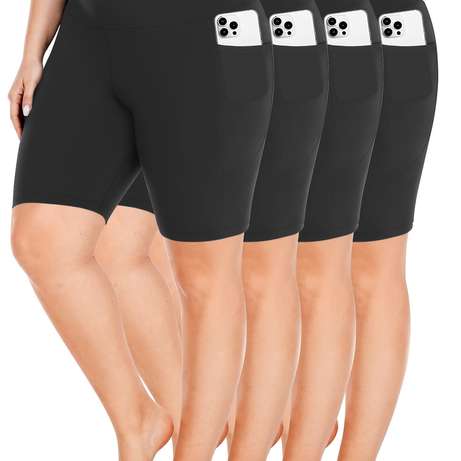 Women's High Waist Crescent Pocket 5-Point Pants Spring Summer Set