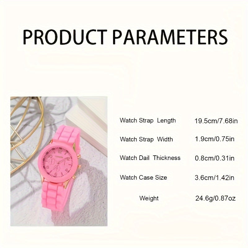 Set of 2 Silicone Wrist Watches for Teenagers with Casual Straps and Pointer Display
