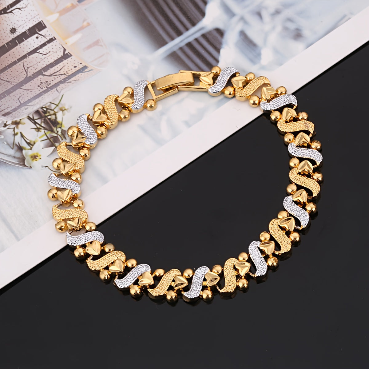 24K oltin bilan qoplangan yurak charm taqinchoq bilaguzuk ayollar uchun Boho alloy zargarlik buyumlari barcha mavsumlar