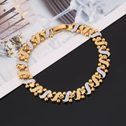 24K Gold Plated Heart Charm Bracelet for Women Boho Alloy Jewelry All Seasons