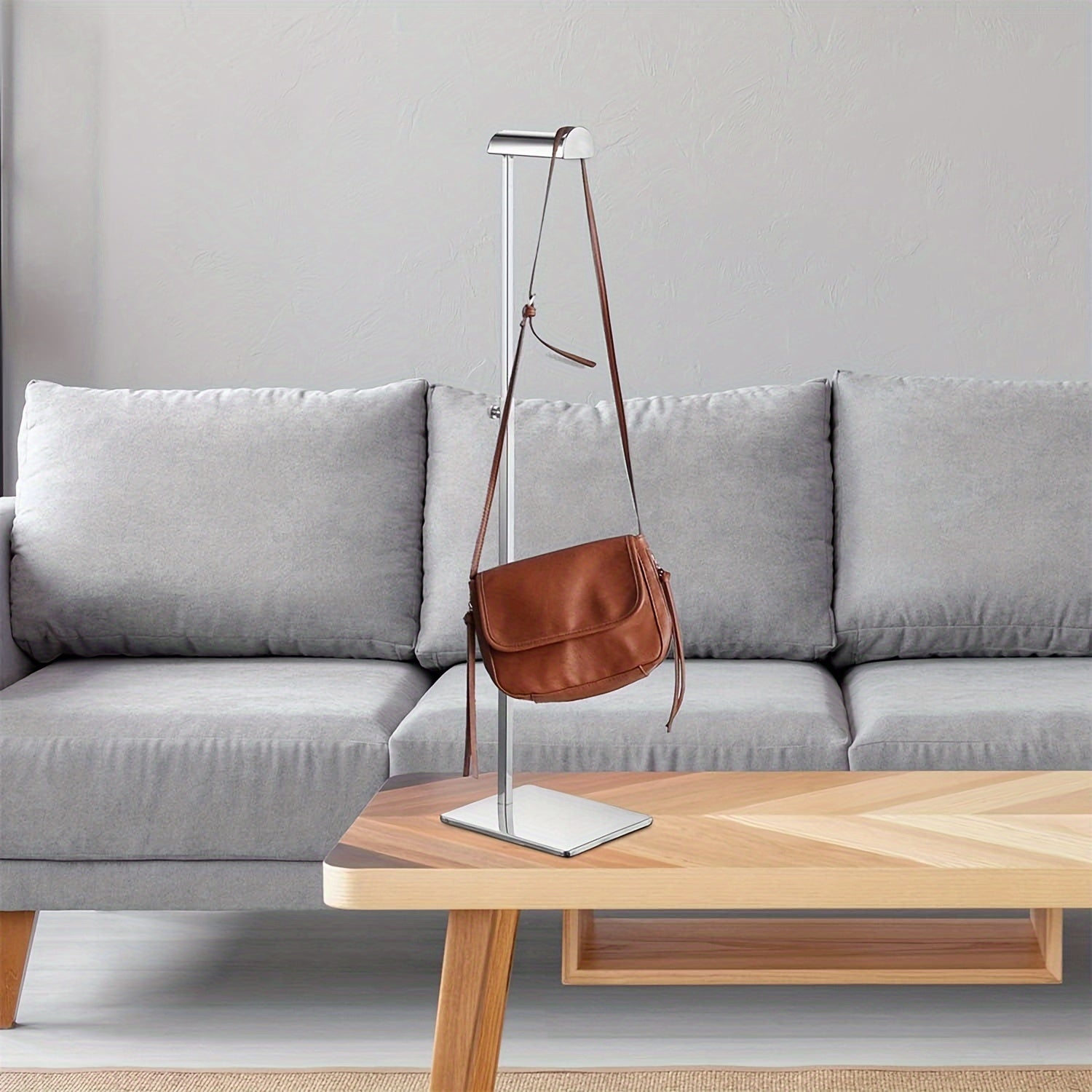 Adjustable Stainless Steel Hanging Display Rack for Clothing and Wallets