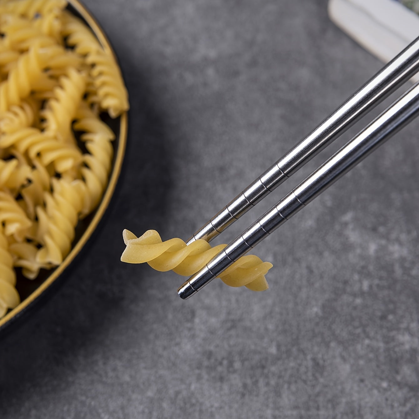 4 pares de palillos reutilizables de acero inoxidable antideslizantes aptos para lavavajillas, regalo