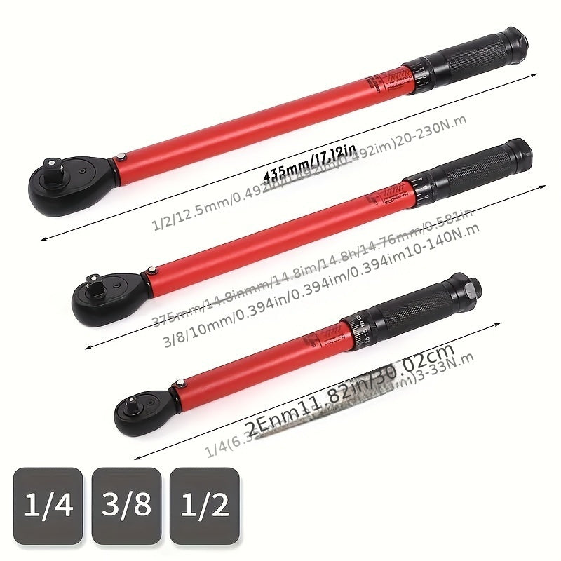 Adjustable Torque Wrench 72-Tooth Round Tube Auto Repair Ratchet Tool