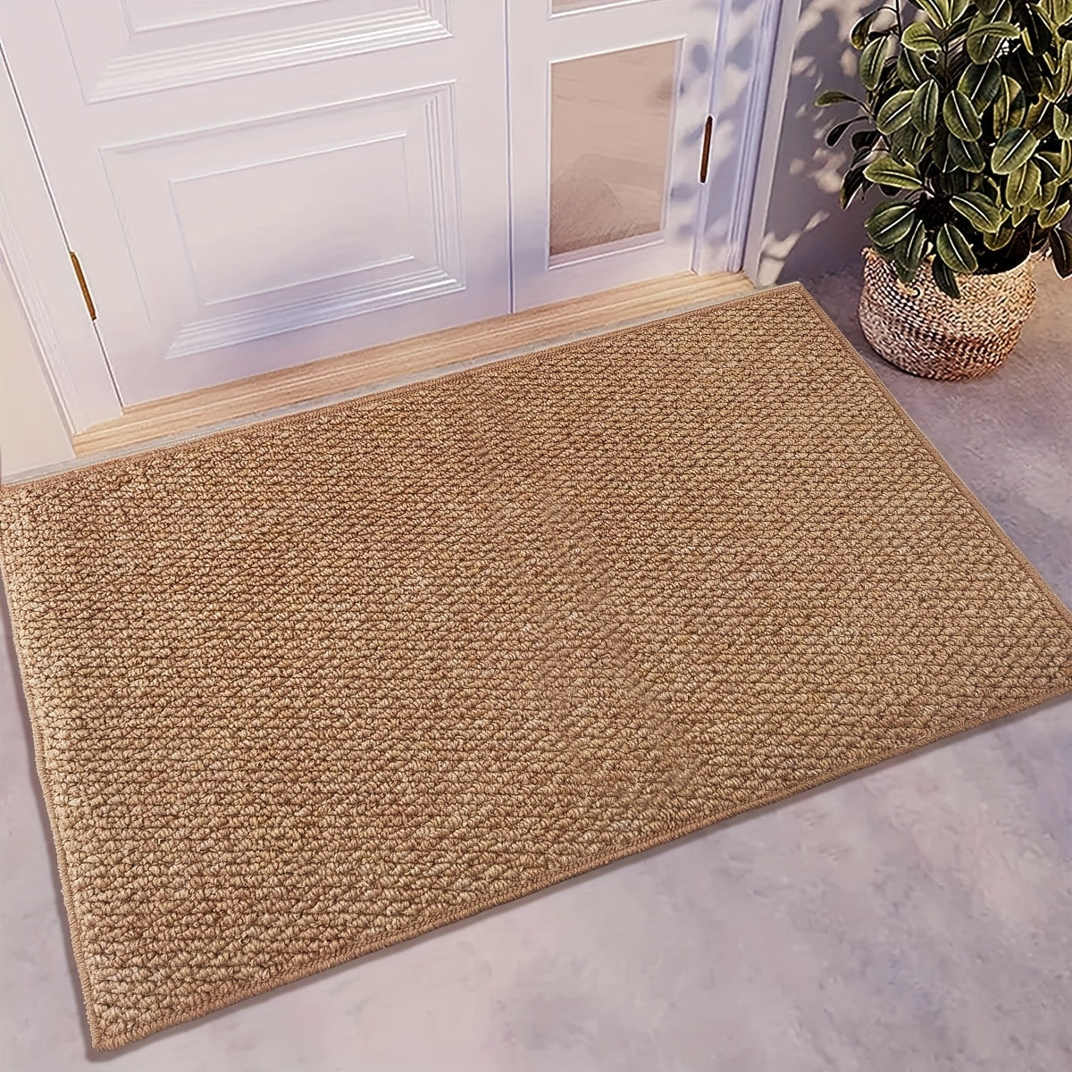 Machine Washable Doormat with Water Absorbent Dirt Resistant Rectangular Indoor Outdoor