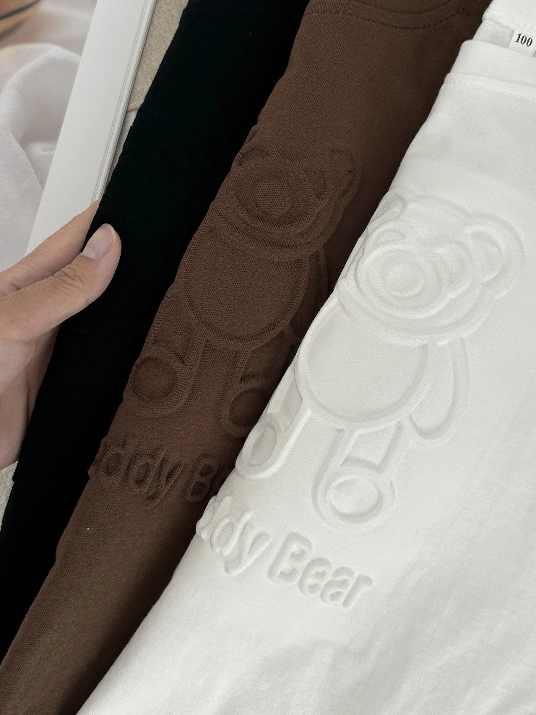 Conjunto de tres camisetas de manga corta con estampado de oso para niños y niños para el verano