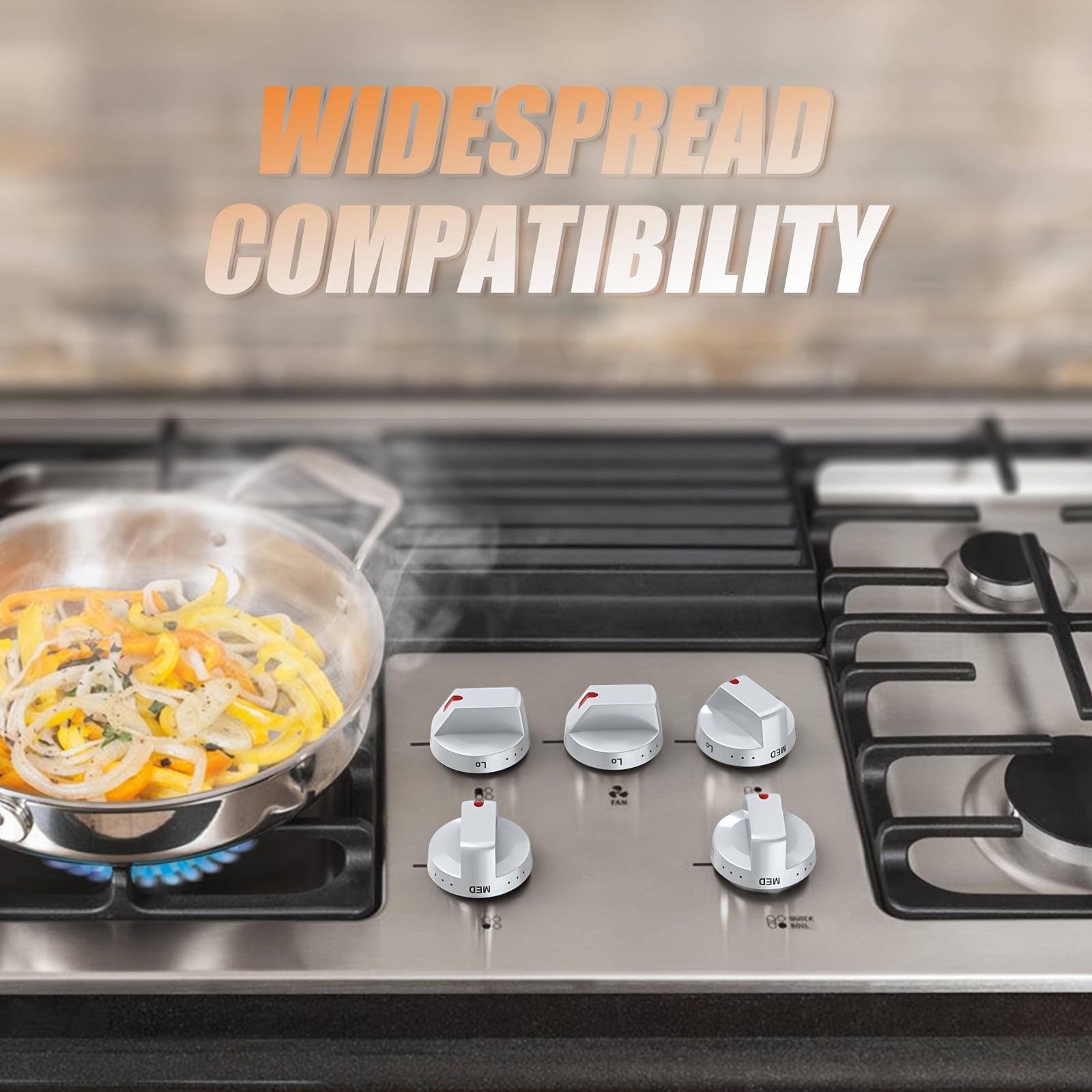 Stainless Steel Gas Stove Knob Replacement Set for Samsung NX60 Series