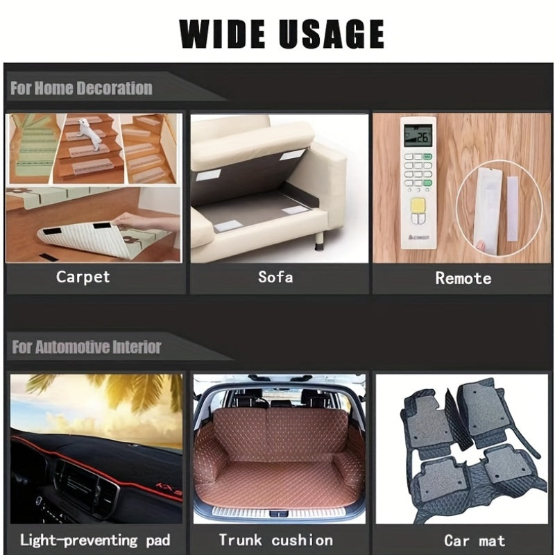 Carpet Grippers Set for Hardwood Floors Anti-Slip Tape Self-Adhesive Hook and Loop Fasteners