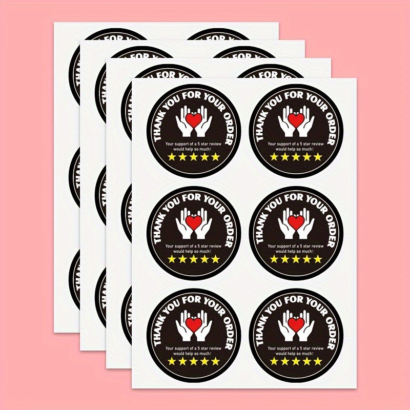 60 Pieces of Appreciation Stickers with 5-Star Review Support for Delivery Drivers