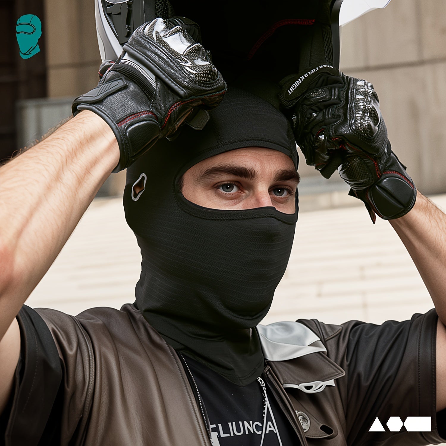 Full Face Mask with Glasses Opening Lightweight Windproof Sun Protection for Outdoor Activities