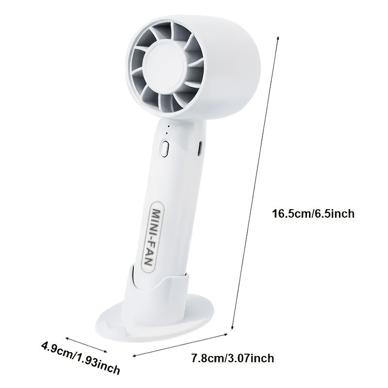 Portable Mini Fan USB Rechargeable 3-Speed Adjustable with Base Stand for Home Office Outdoor