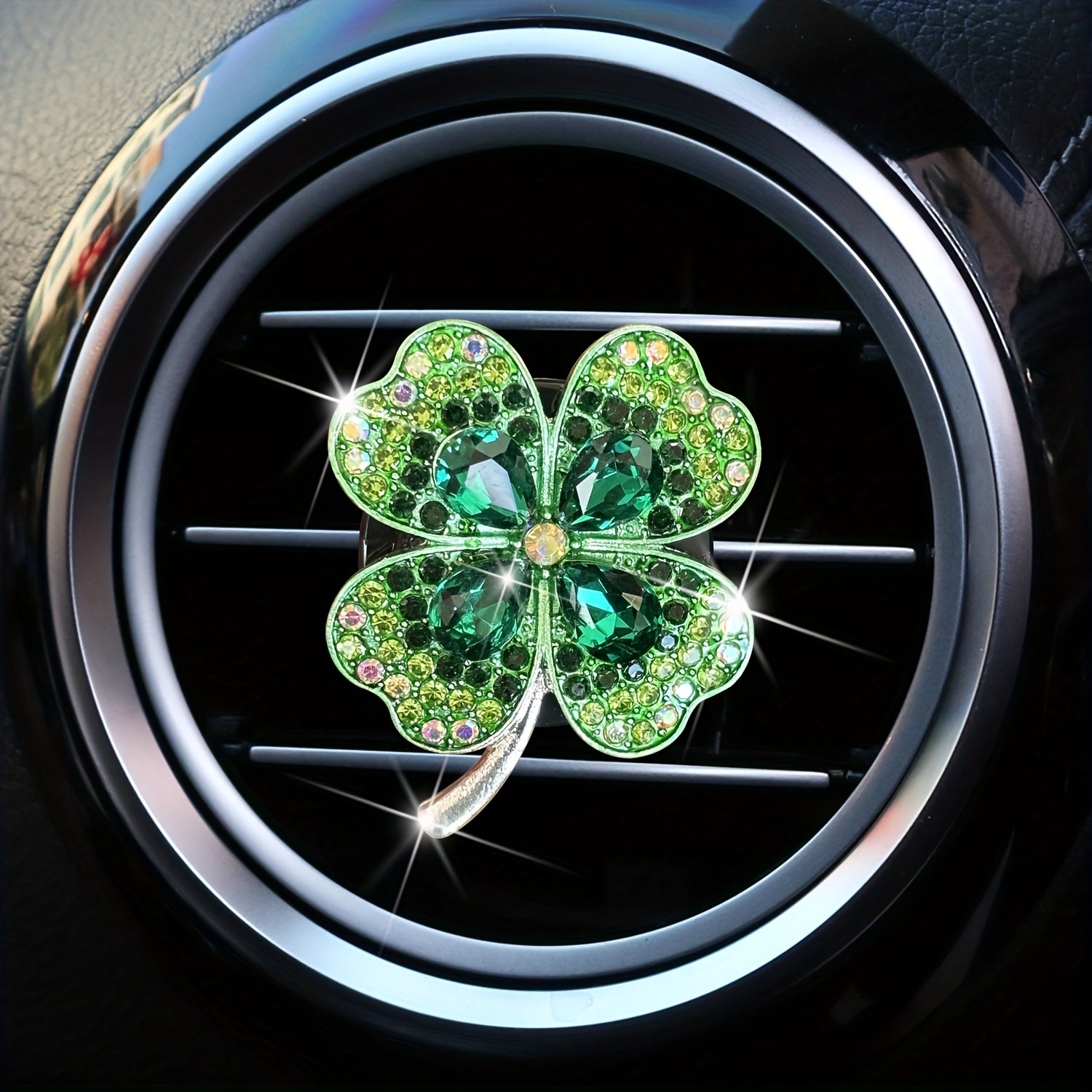 Ayollar uchun avtomobil havo tozalagichi, rhinestone, to'rt bargli toshbaqa dekor