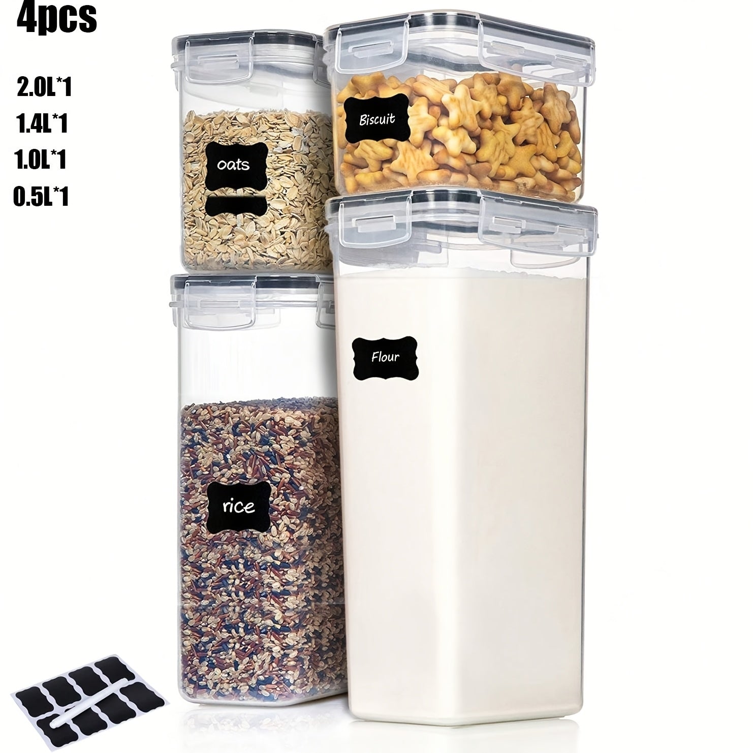 Комплект герметичных контейнеров для хранения продуктов из пластика без BPA, организация кухни, кладовая, 4, 8, 10 шт.