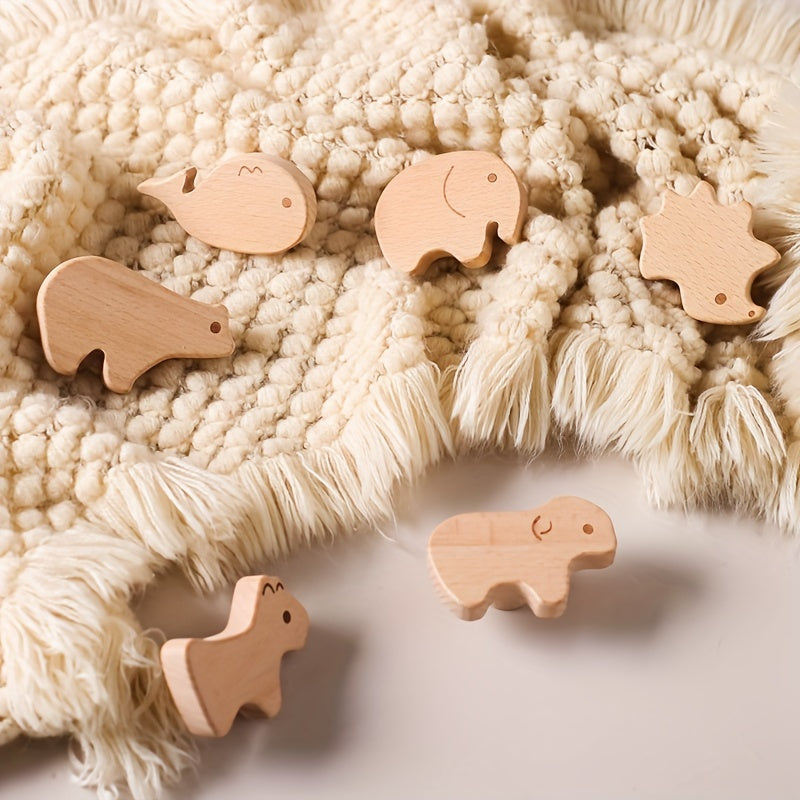 Wood Cartoon Drawer Pulls Knobs for Cabinets and Drawers Kids Room Decor