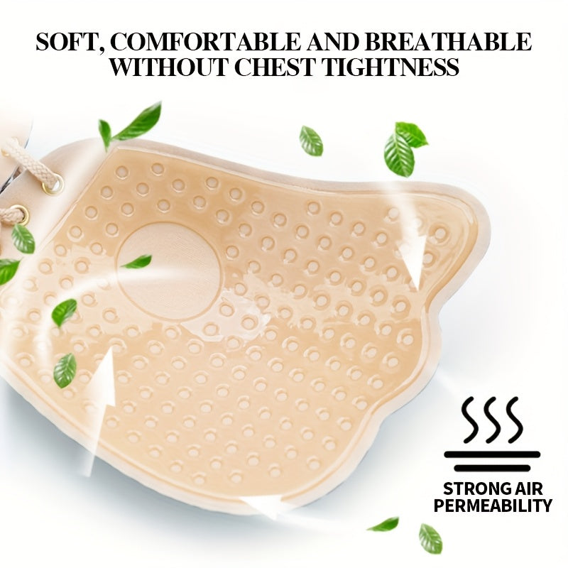 Strapless Adhesive Lift Bra for Open Back Styles with Silicone Nipple Covers