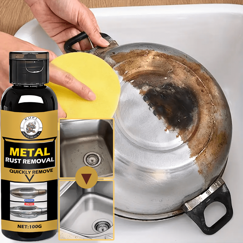 Crema removedora de óxido de metal universal 100g para cromo, cocina, autocaravanas, coches