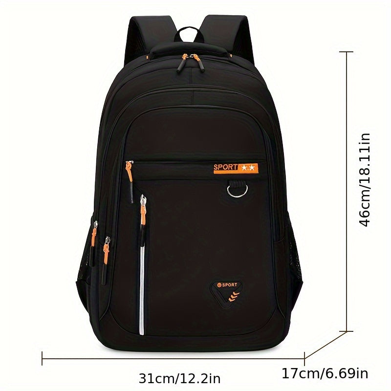 Nylon Laptop Backpack for Students with Multiple Pockets and Zipper Closure