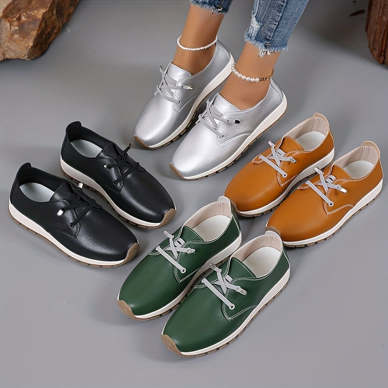 Women's Solid Color Loafers Flat Shoes Comfortable Casual Slip-On