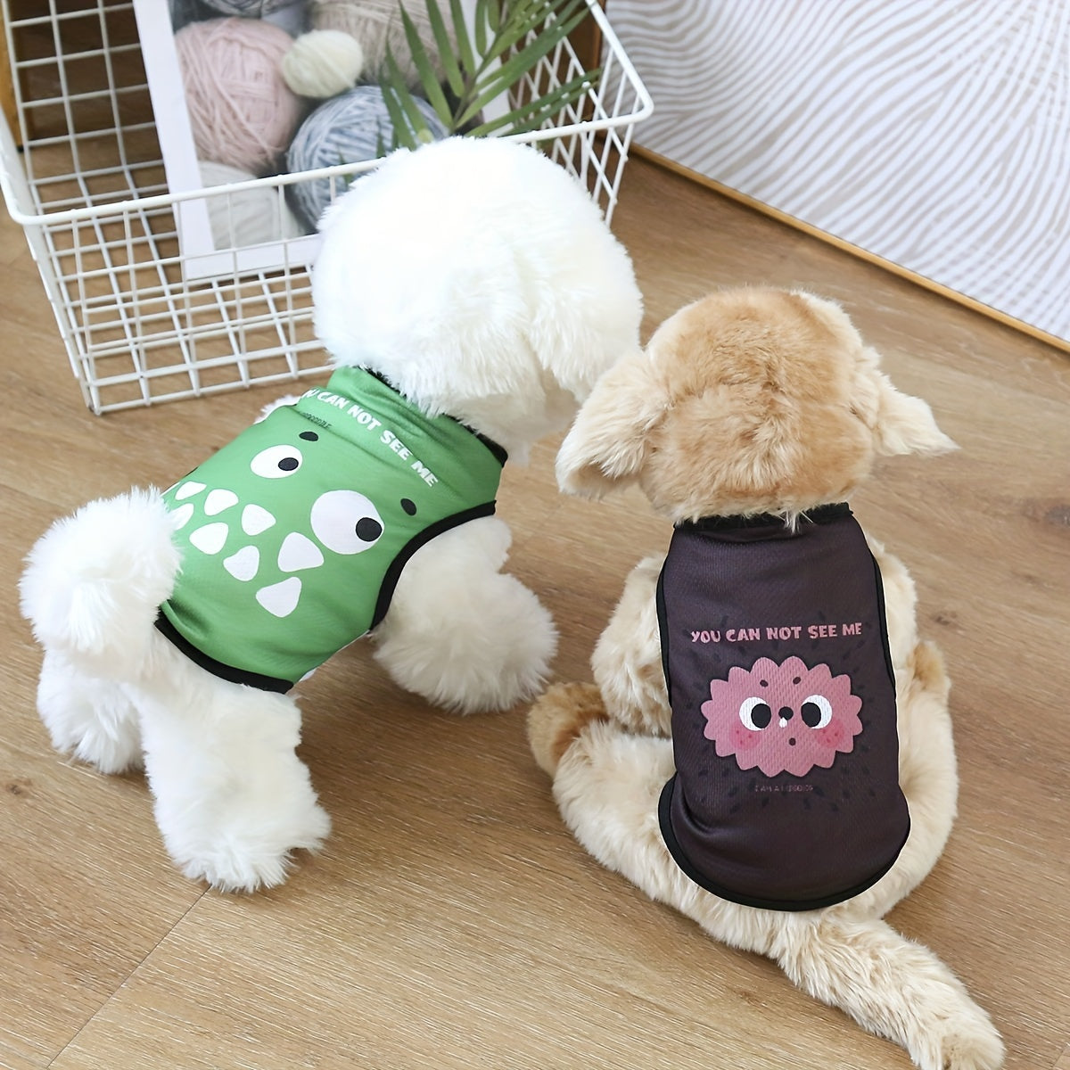 Pet Clothes for Small Dogs and Cats Breathable Summer Vest with Cartoon Print