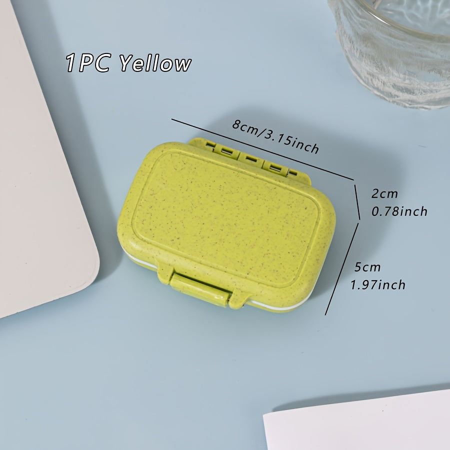 Caja de medicina mini portátil y colorida, a prueba de humedad, con organizador de 3 compartimentos