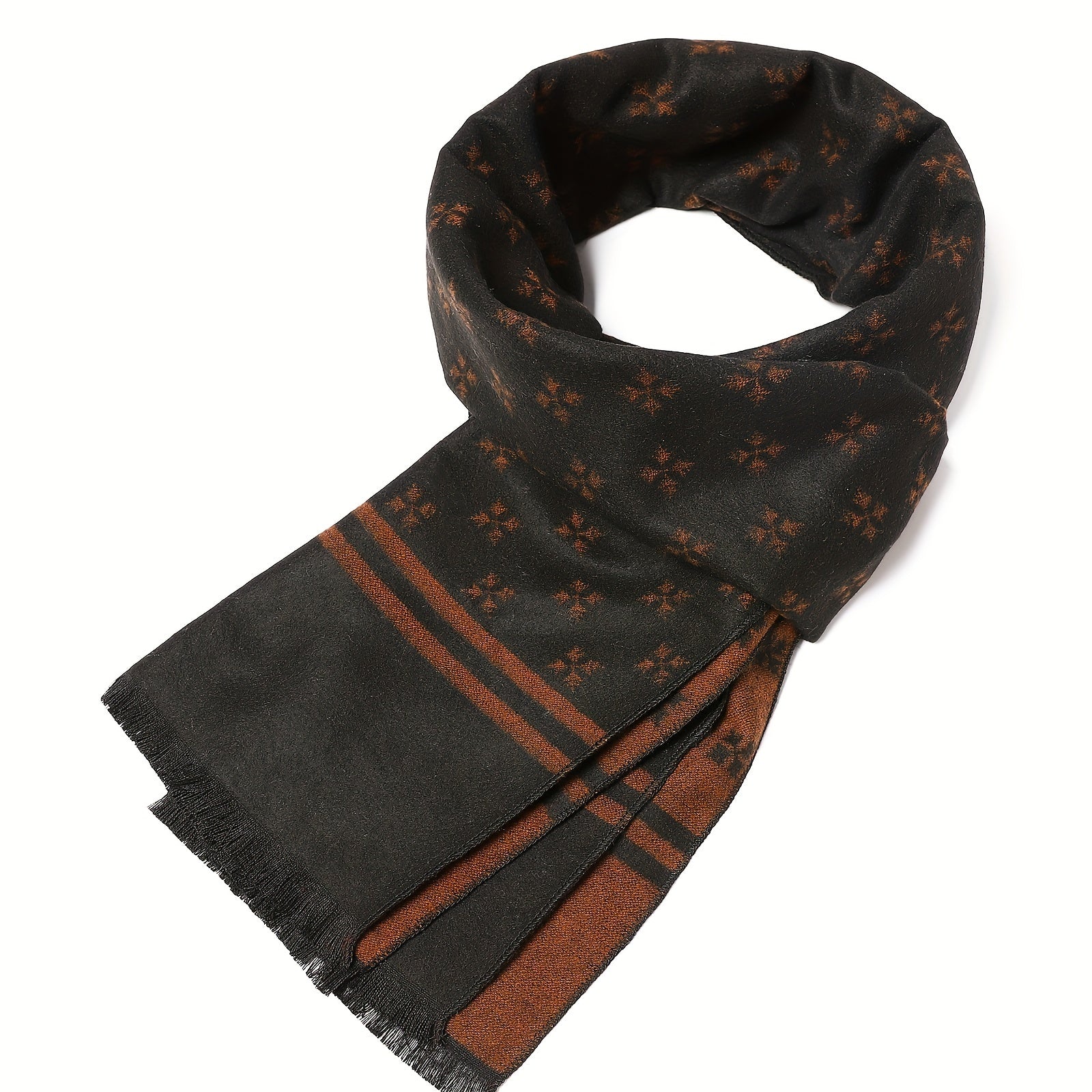 Men's Thick Plaid Scarf 180x30cm Soft Imitation Cashmere Autumn Winter Gift