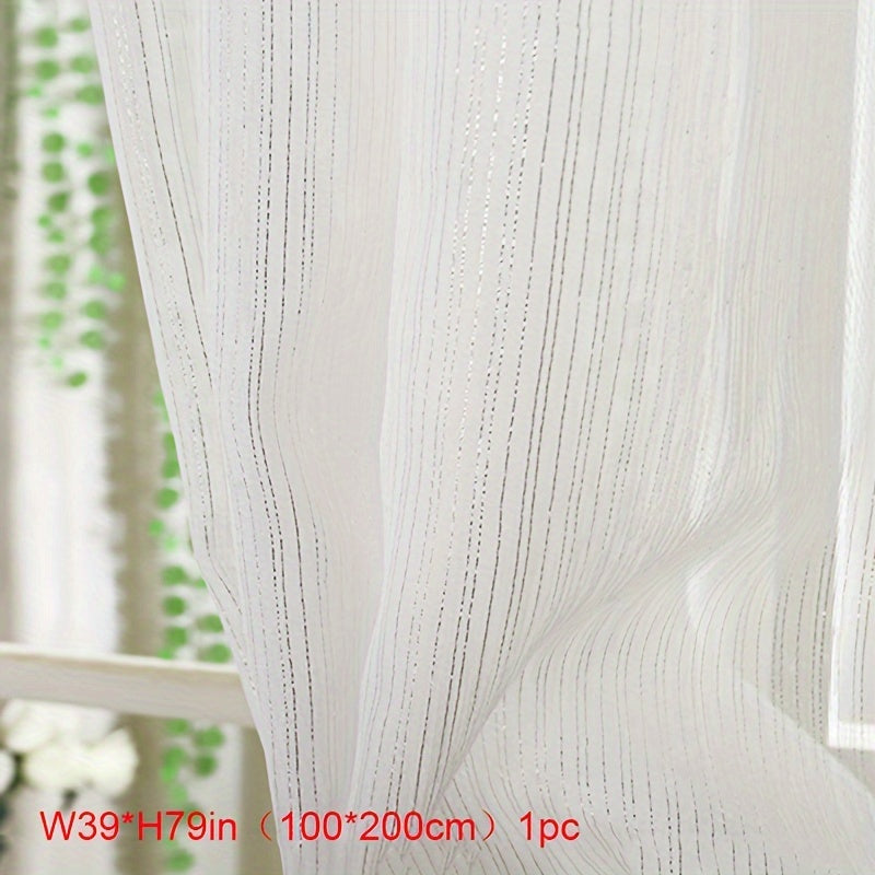 White Shiny Tulle Curtain Panels for Bedroom Living Room Office Kitchen Elegant Sheer Window Drapes