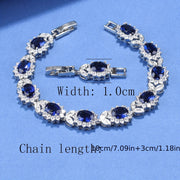 Women's Jewelry Set with Necklace Earrings Ring and Bracelet Silver Plated Cubic Zirconia