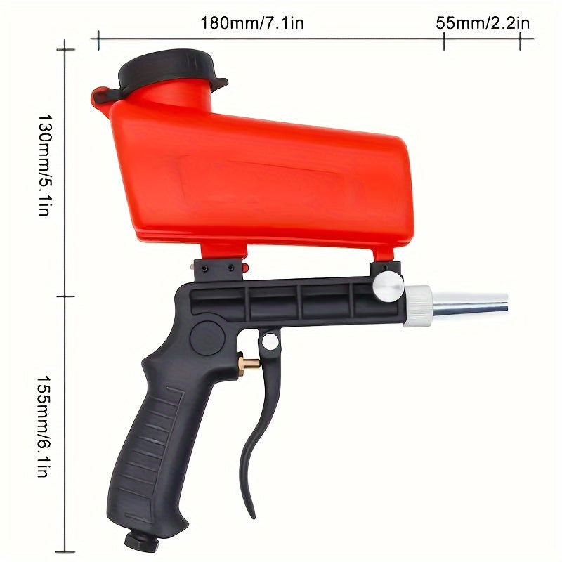 Portable Sandblasting Gun 90psi Gravity-Fed for Rust Removal and Detailing