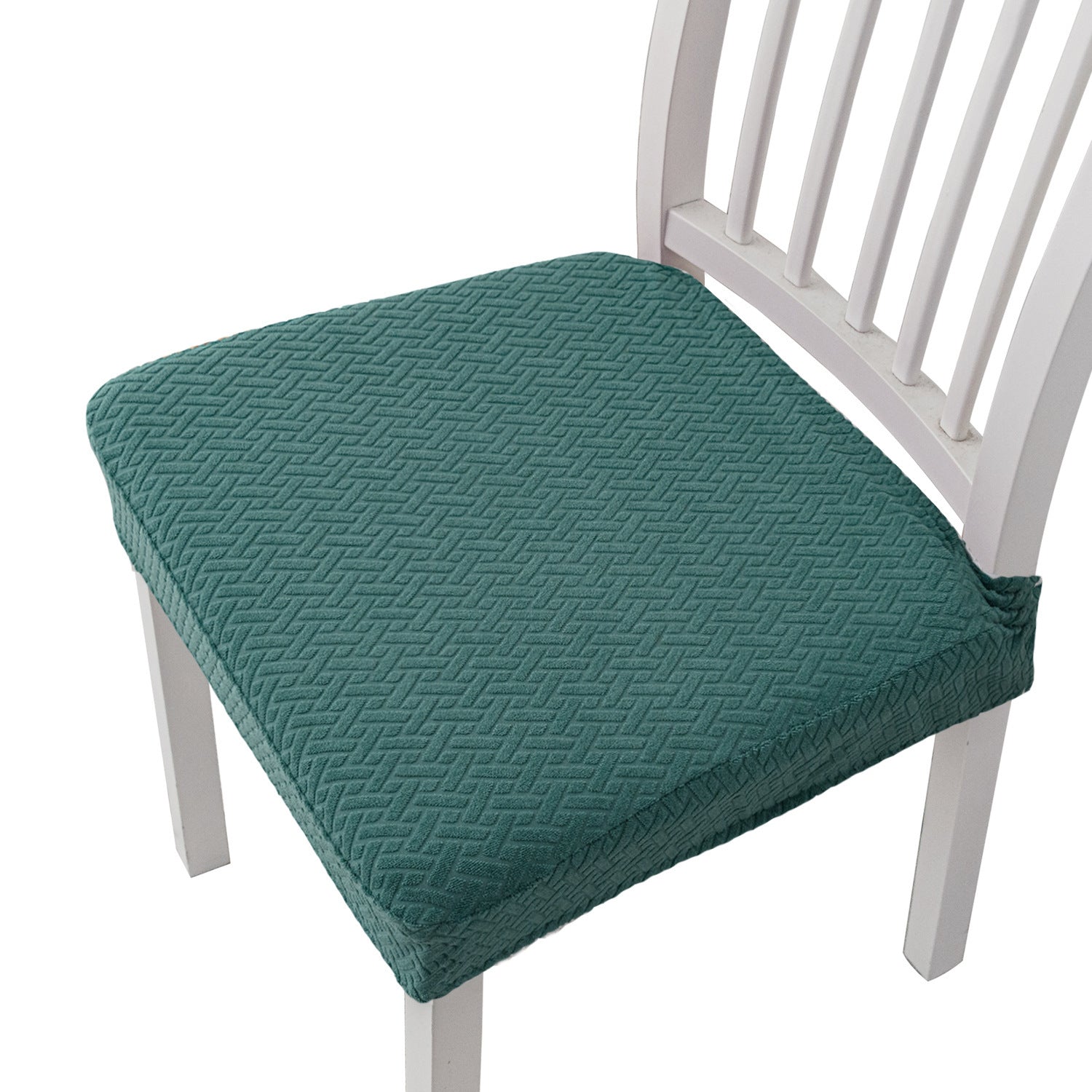 Stretchable Solid Color Chair Cushion Cover Elastic Fit for Dining Chairs Machine Washable Polyester