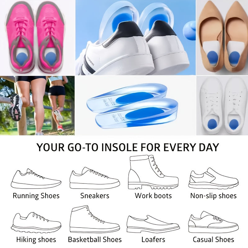 Uniseks jel balandlik qo‘shimchali oyoq kiyim ichki qismi 3-to‘plam, sirpanishga qarshi, shokni yutuvchi, ko‘k qizil oq