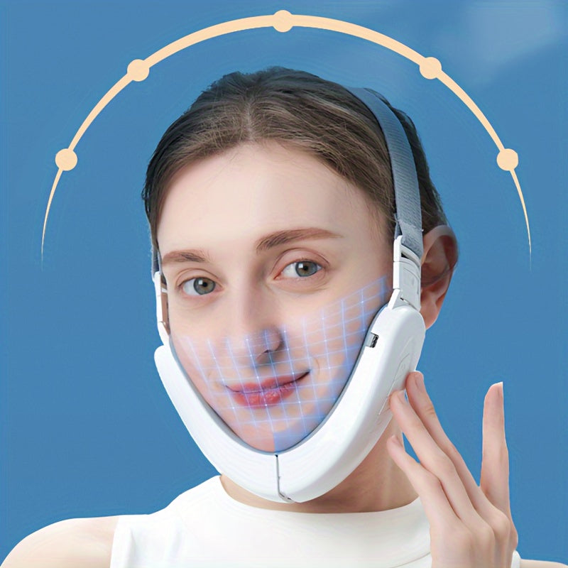 Rechargeable Facial Massager Belt with USB Charging and Gentle Vibrations for Men and Women