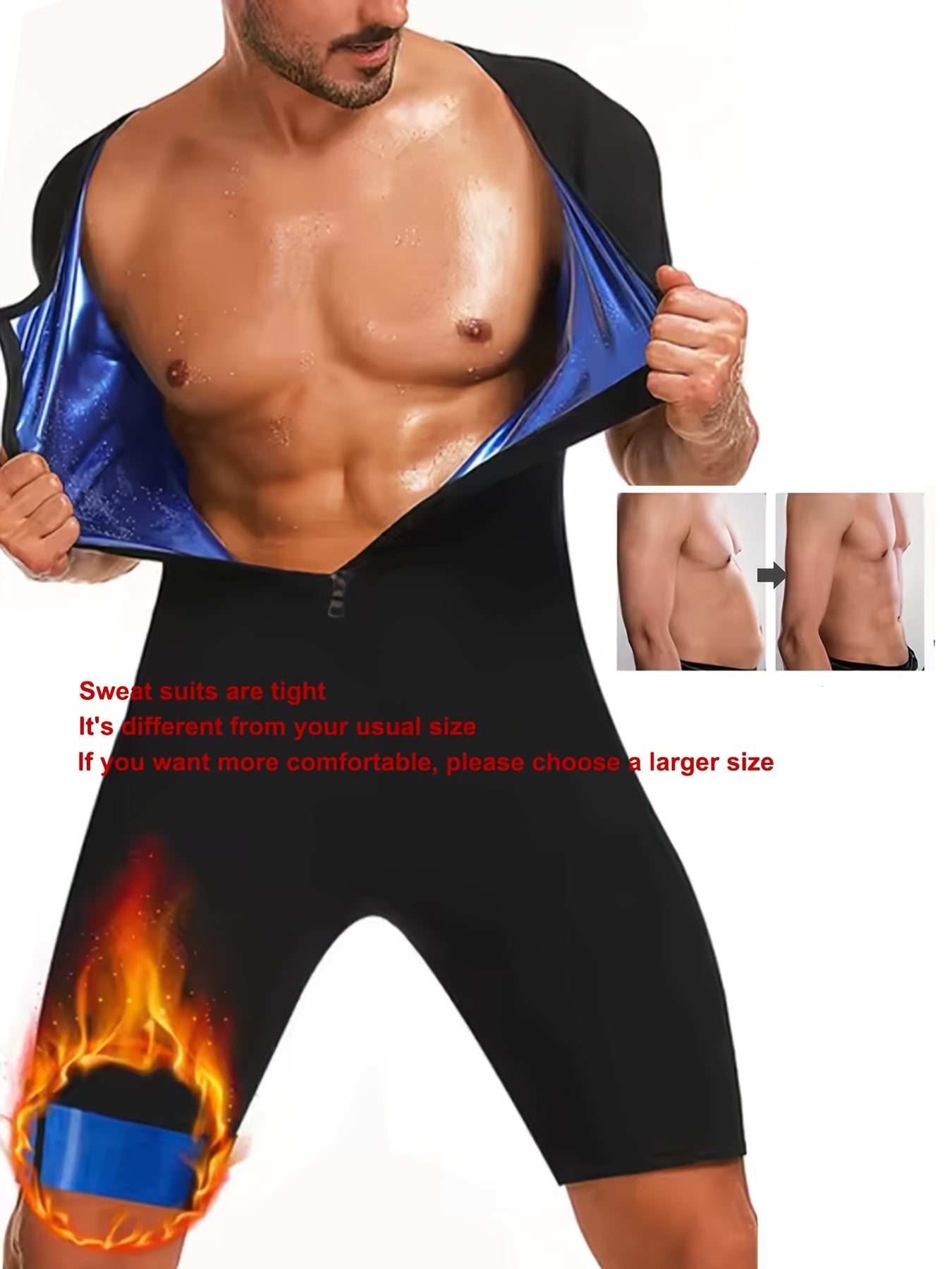 Men's Full Body Sweat Suit for Training Yoga Hiking Camping Breathable Polyester