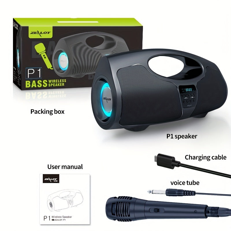 Wireless Bluetooth Speakers 40W with Microphone 7200mAh Battery 16H Playtime Stereo Bass