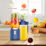 Portable Wireless Juicer Mini Blender with 2 Cups USB Rechargeable for Smoothies and Shakes