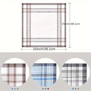 Set of 6 Men's Cotton Pocket Handkerchiefs Soft Absorbent Hypoallergenic Plaid