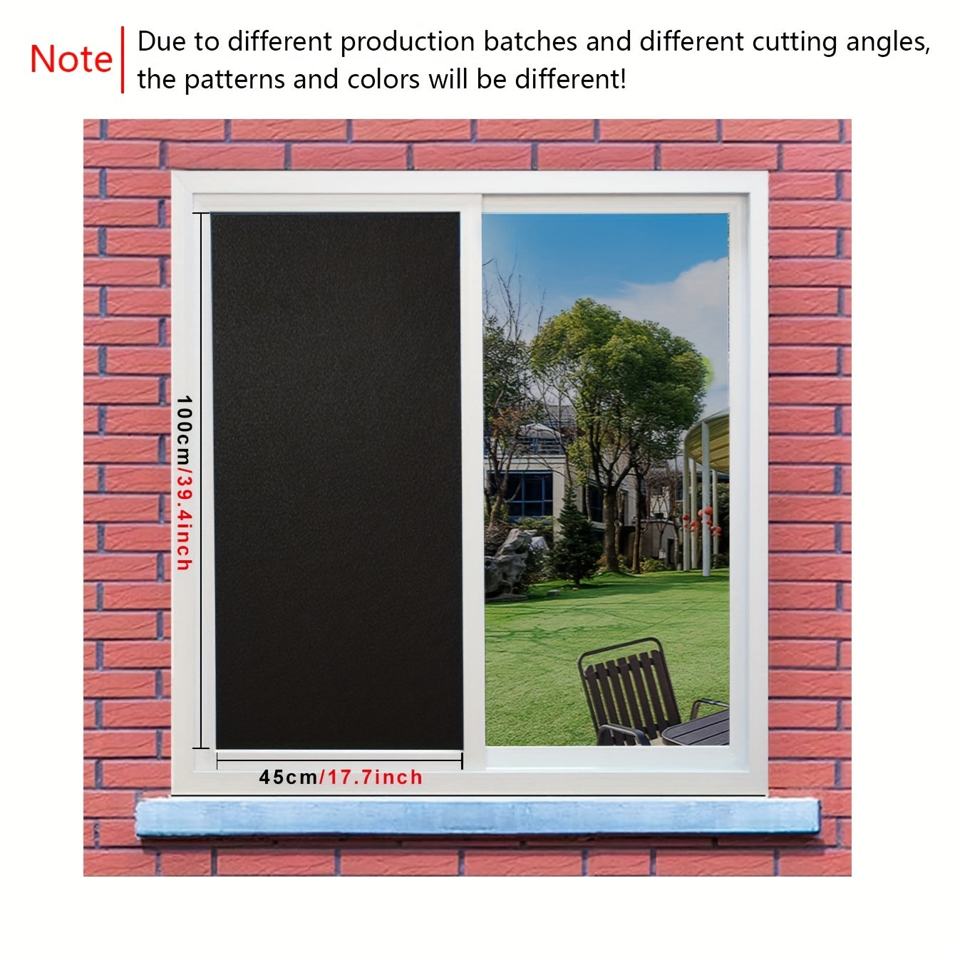 Black Frosted Privacy Window Film for Insulation Sun Protection Opaque Decor