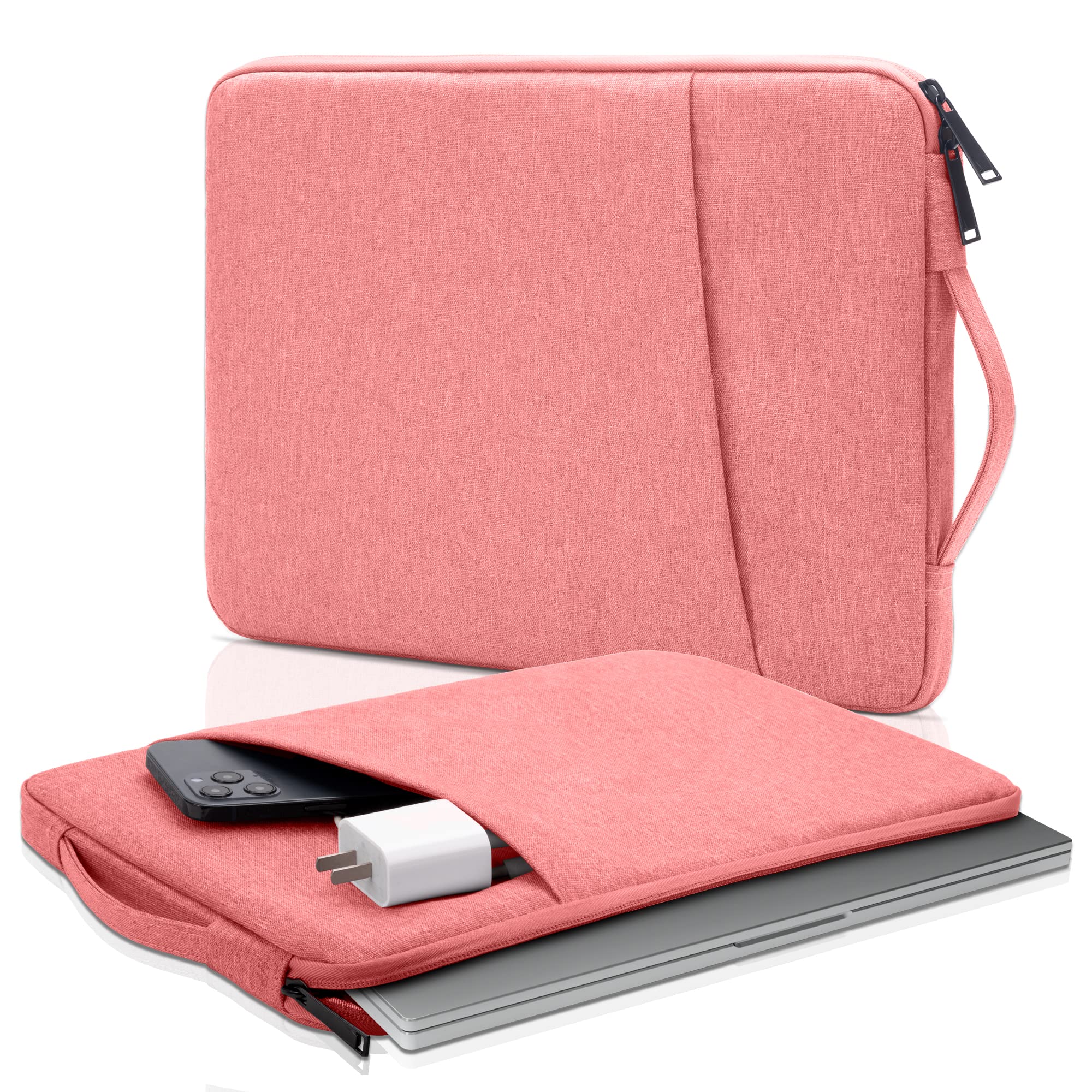 Funda para portátil de lino compatible con TSA, para portátiles de 13-16 pulgadas en negro, rosa y gris