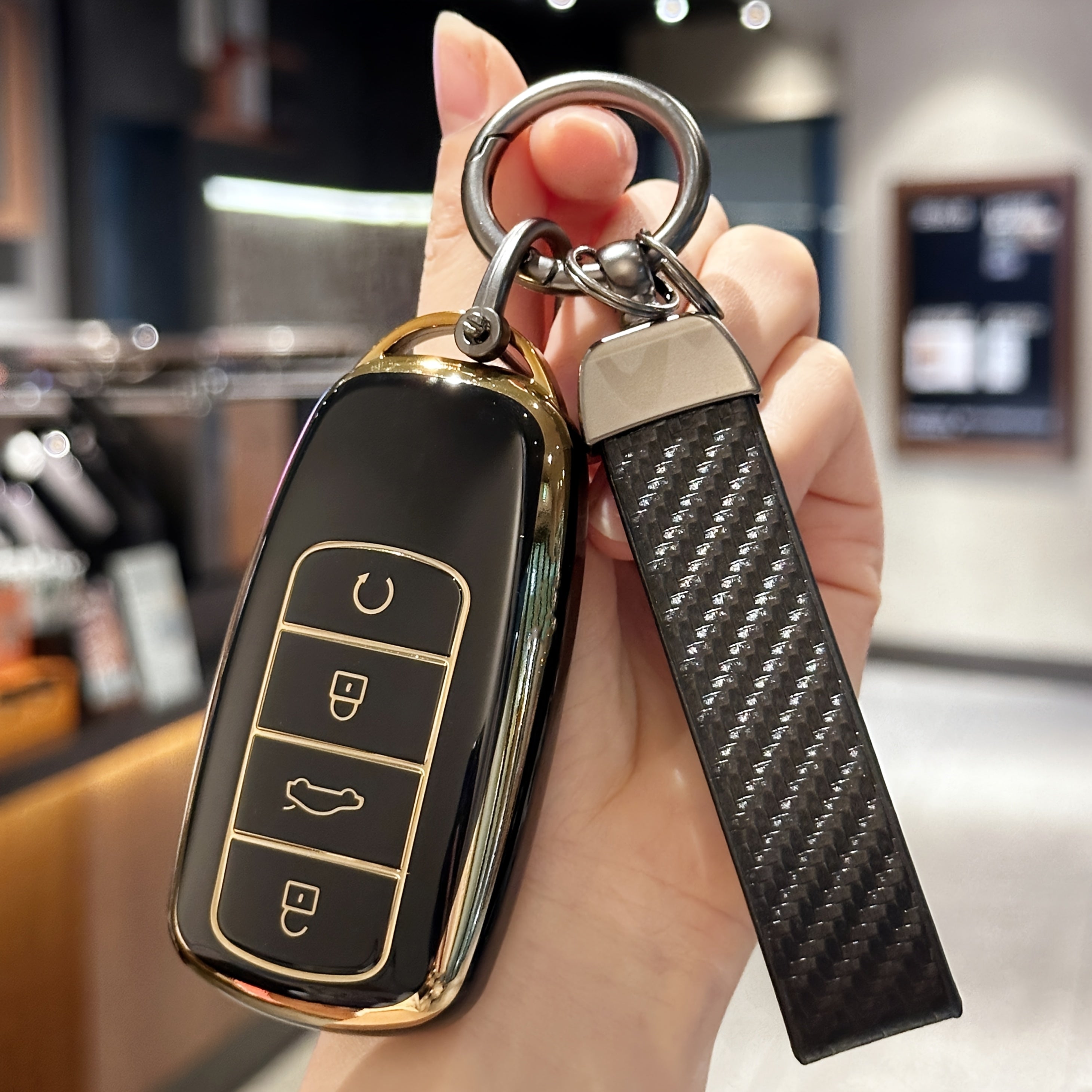 Car Key Cover TPU Remote Key Case with Keychain for SUV Vehicles