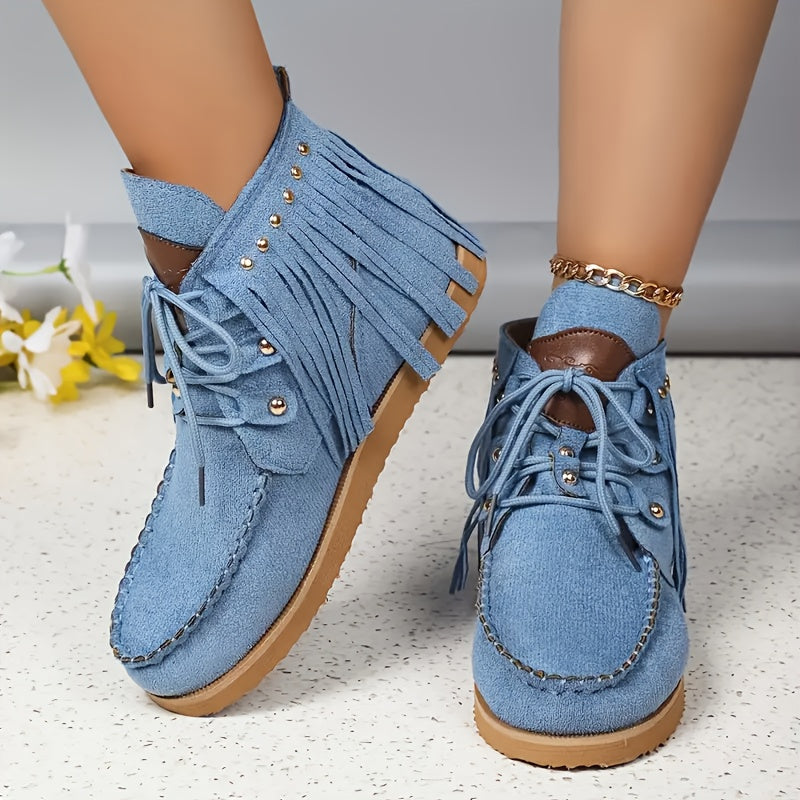 Женские ботинки на платформе с пряжками и бахромой, стиль для всех сезонов