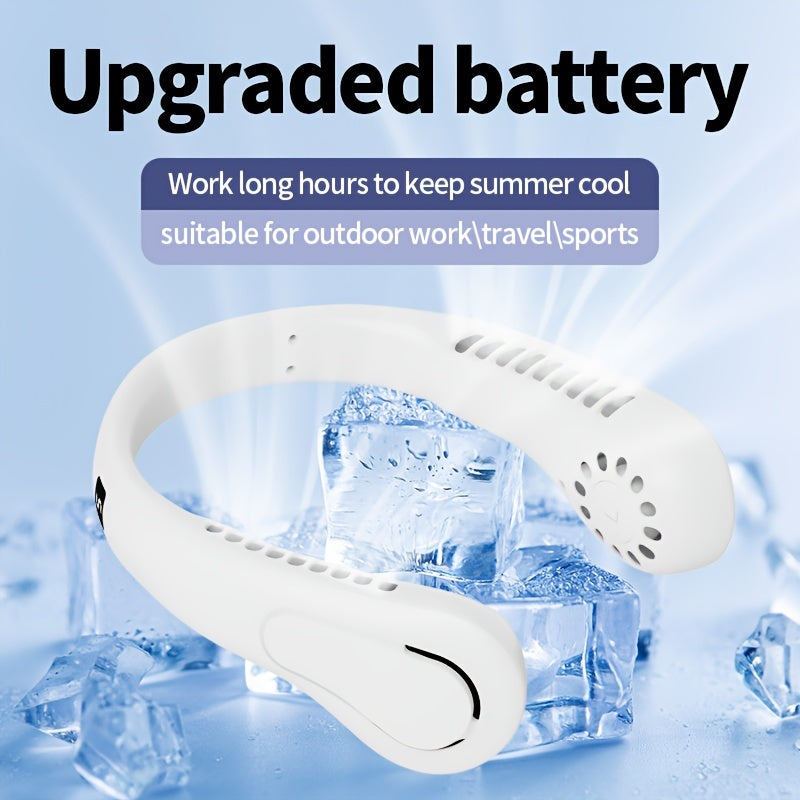 Portable Neck Fan USB Rechargeable 5 Speeds High-Velocity Cooling Silent Operation Travel Camping Gift