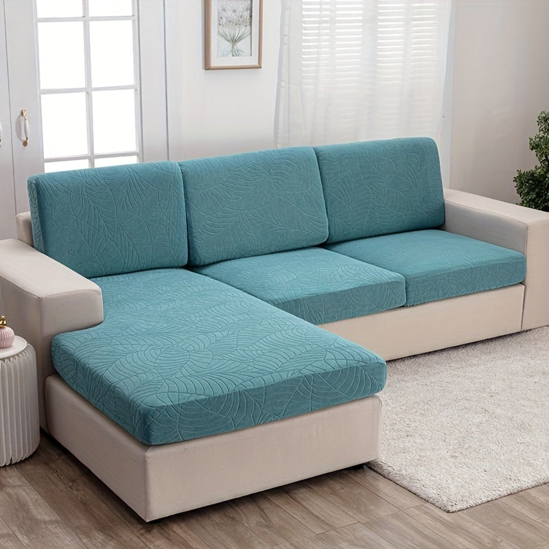 Waterproof Sofa Cover with Large Leaf Jacquard Design All-Season Dust Spill Protection Durable Washable