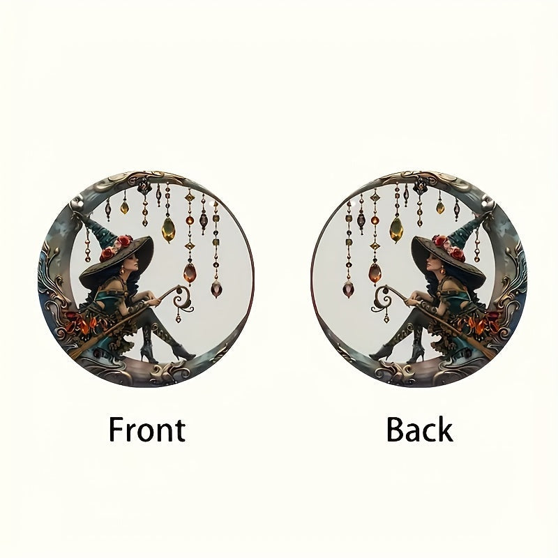 Witch Glass Window Decoration Acrylic Pendant Wall Art for Bedroom Living Room Kitchen Balcony