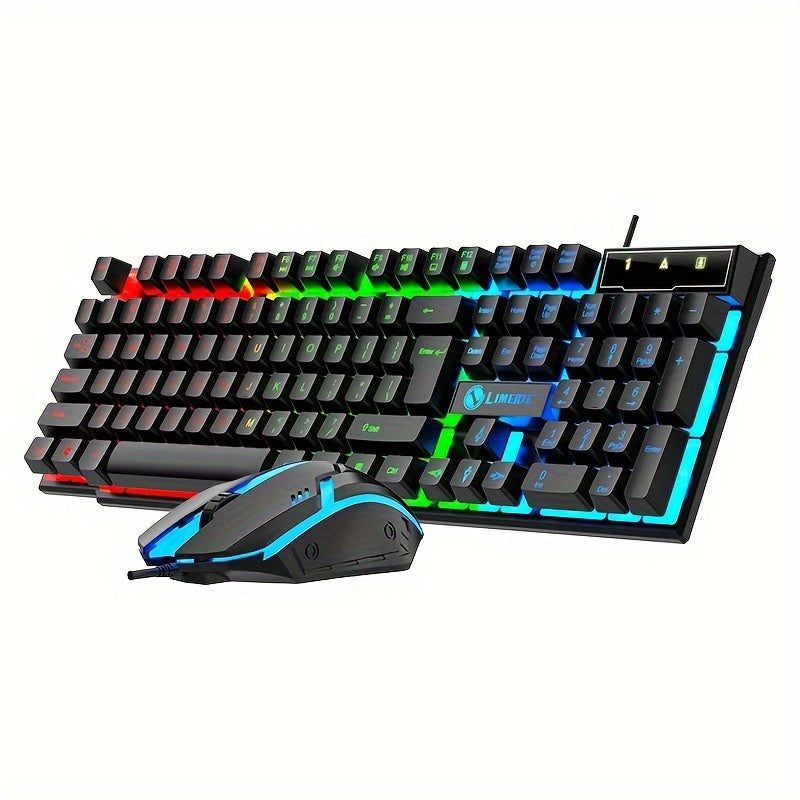 LED Backlit Gaming Keyboard and Mouse Set with 104 Keys