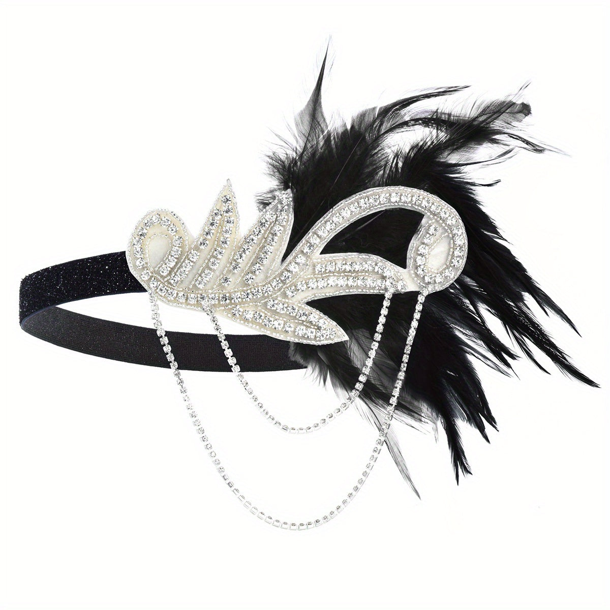 Faux Feather Headband for Women 1920s Style Hair Accessory for Parties Halloween Rave