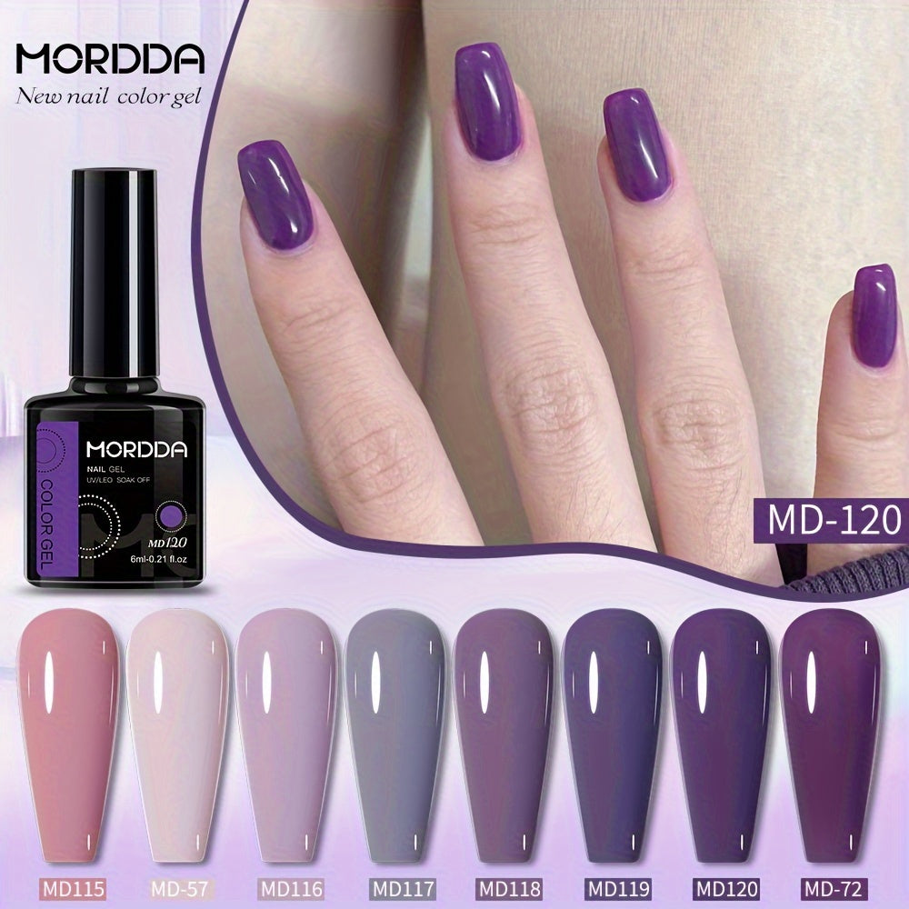 8Pcs Nail Polish Set Color Gel Glitter UV LED Manicure Kit Autumn Winter 2024