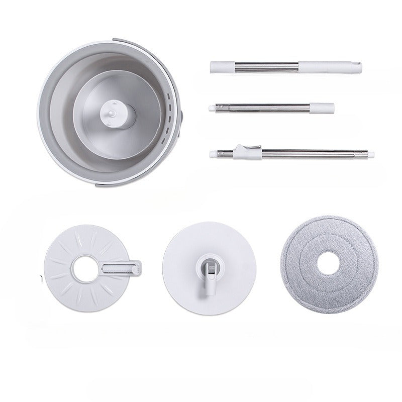 Получите идеальное решение для уборки с нашим двойным шваброй Spin Mop. Эта система мытья без рук позволяет очищать полы как влажным, так и сухим способом в любой комнате дома - от гостиной до ванной и кухни. С эффективным разделением грязной воды.