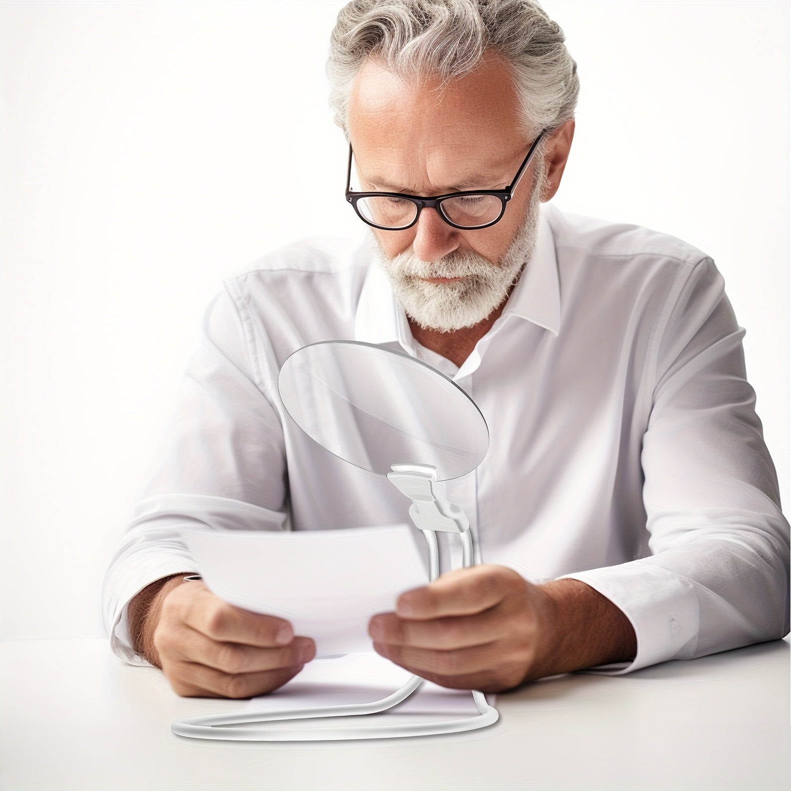 5X kattalashtiruvchi shisha, 13.0 sm linzasi va qo'lni bo'sh qo'yish uchun sozlanadigan bo'yin tasmasi bilan, o'qish, tikish, qo'l san'atlari va kross tikish kabi faoliyatlar uchun mukammal, keksa insonlar uchun. Batareya talab qilinmaydi.