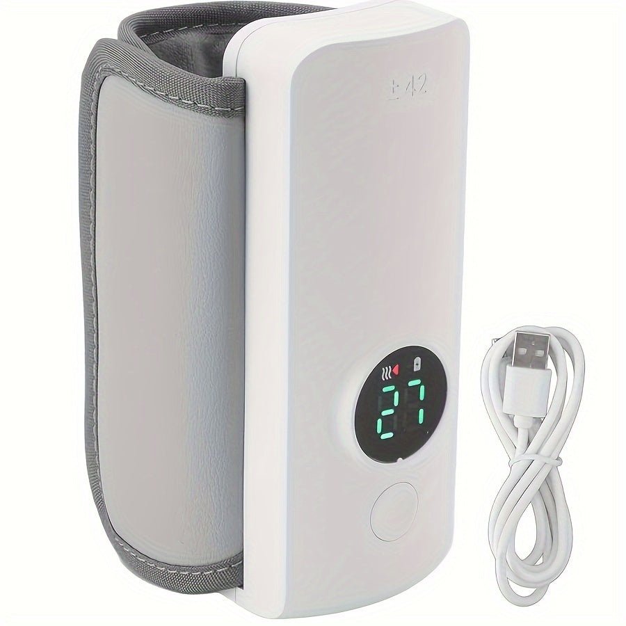 Wireless Rechargeable Milk Warmer with LCD Display USB Charging 6000mAh Battery